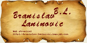 Branislav Laninović vizit kartica